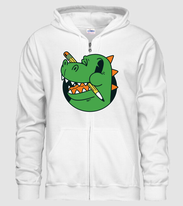 Elev Dinozaur drăguț model alb pe tricou