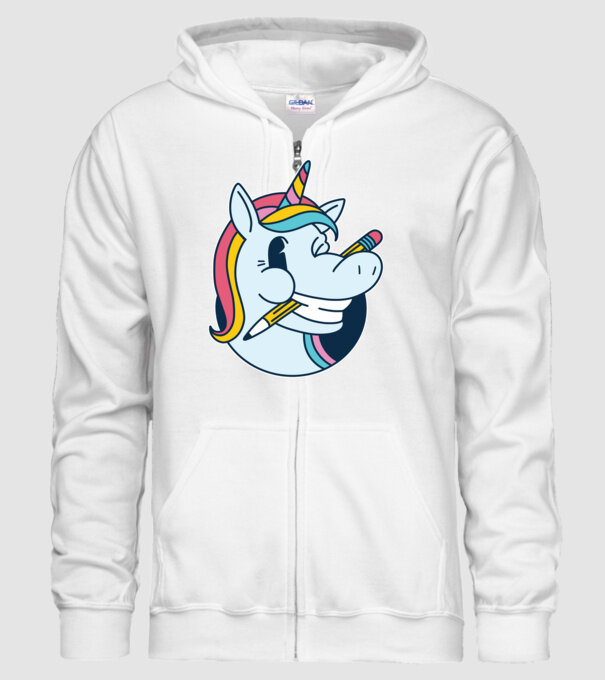 Elev Unicorn drăguț model alb pe tricou