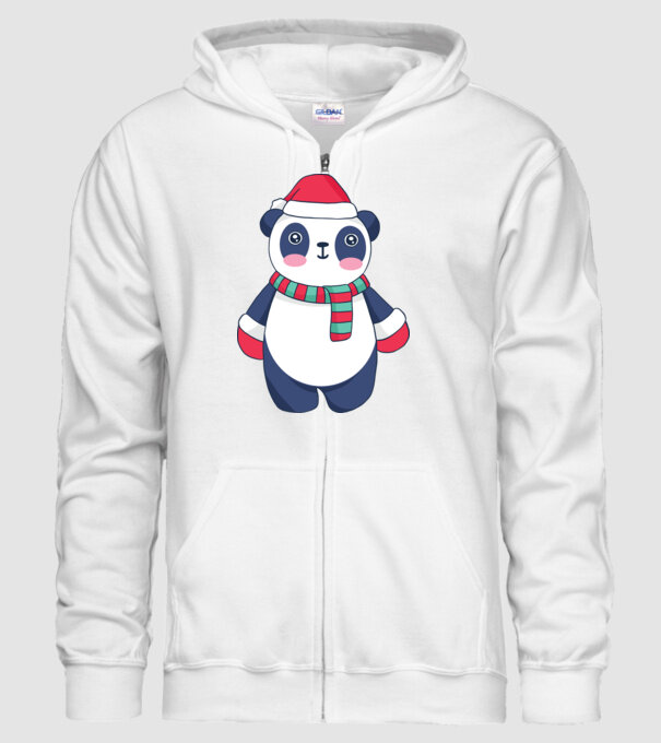 Panda drăguț de Crăciun model alb pe tricou