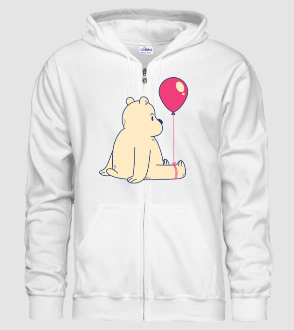 Teddy Drăguț cu Balon model alb pe tricou