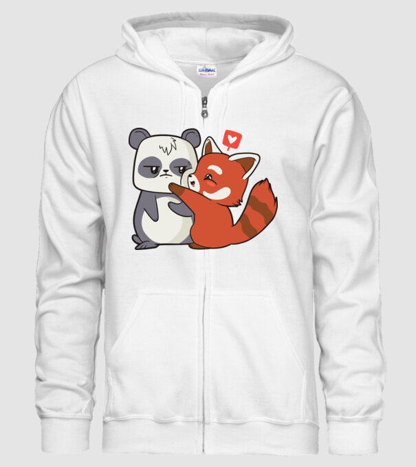 Panda drăguț Dragoste model alb pe tricou