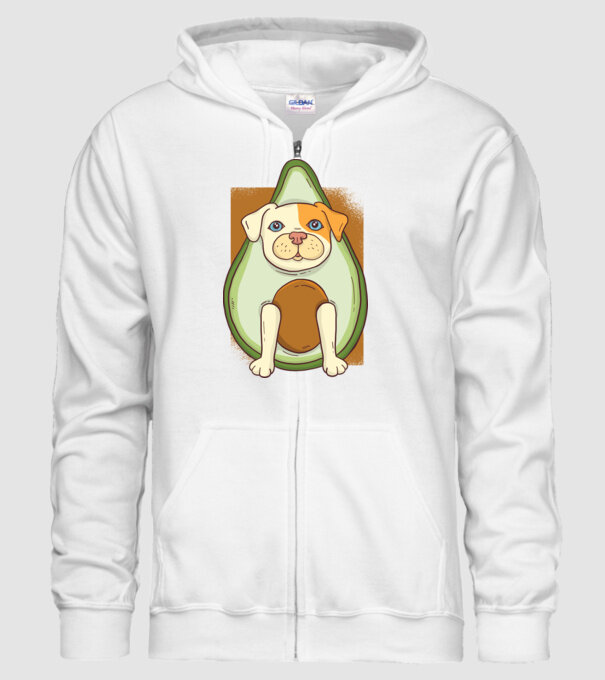 Pitbull Drăguț Avocado model alb pe tricou