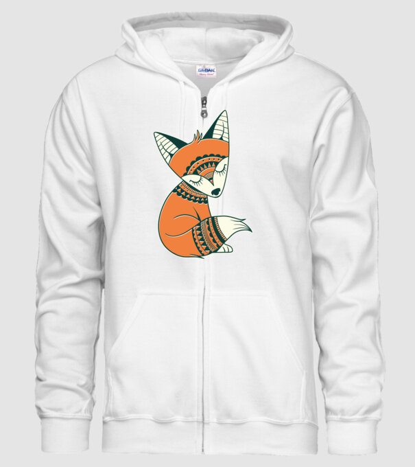 Vulpe drăguță model alb pe tricou