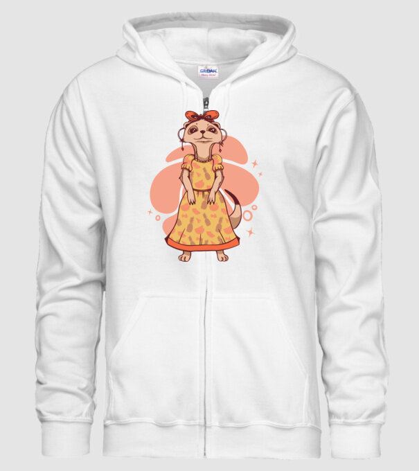 Suricată drăguță model alb pe tricou