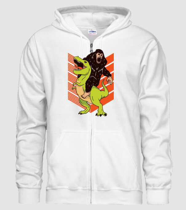 Dinozaur Yeti model alb pe tricou