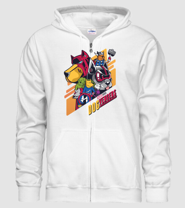 Dogvengers Câini Eroi model alb pe tricou