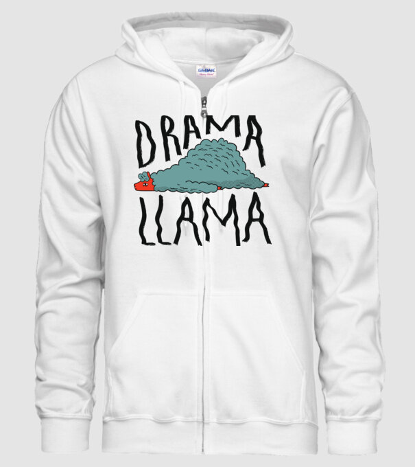 Dramă Lama model alb pe tricou