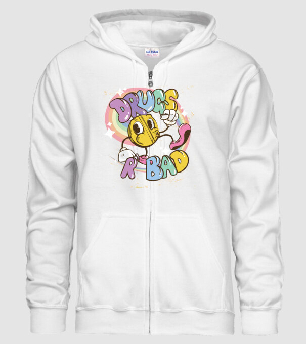 Drugs are Bad - Drogurile sunt rele pentru prevenire model alb pe tricou