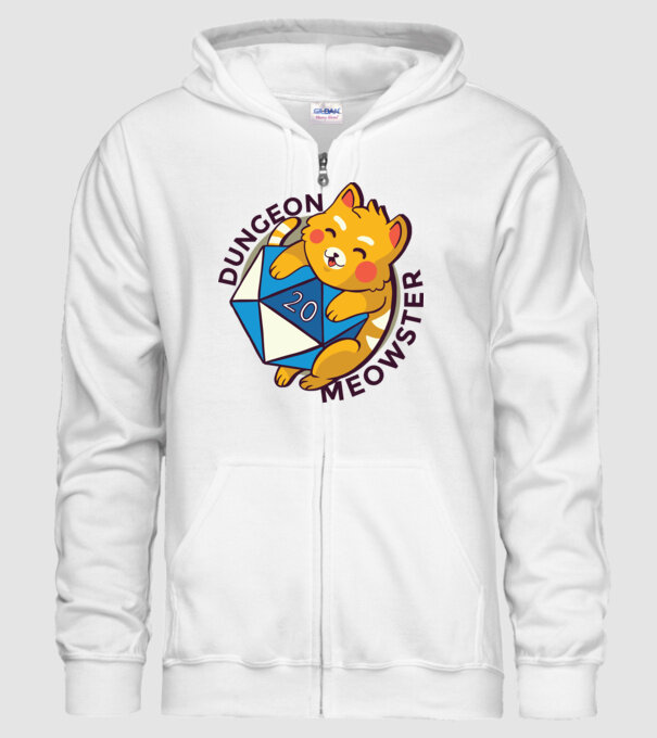 Dungeon Meowster joc de rol RPG tricou cu pisică model alb pe tricou