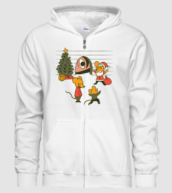 Crăciun Șoarece model alb pe tricou
