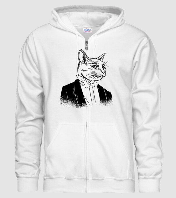 Pisică Elegantă model alb pe tricou
