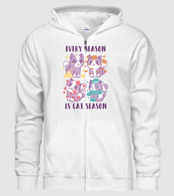 Every Season is Cat Season model alb pe tricou