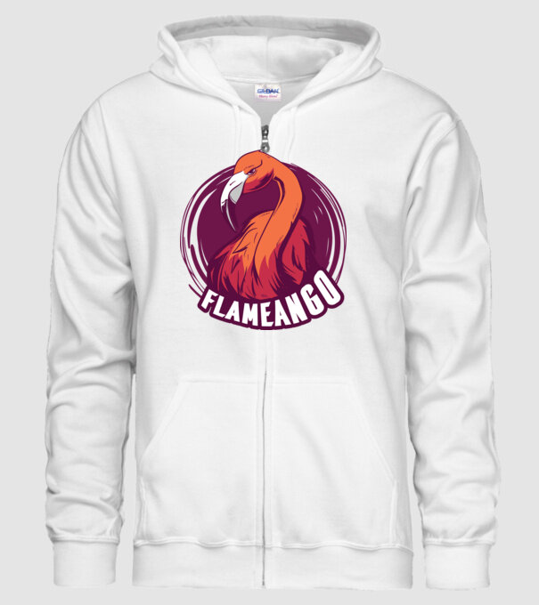 Flamingo model alb pe tricou