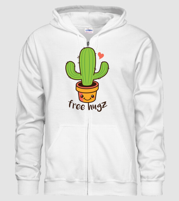 Free Hugz tricou amuzant Cactus model alb pe tricou