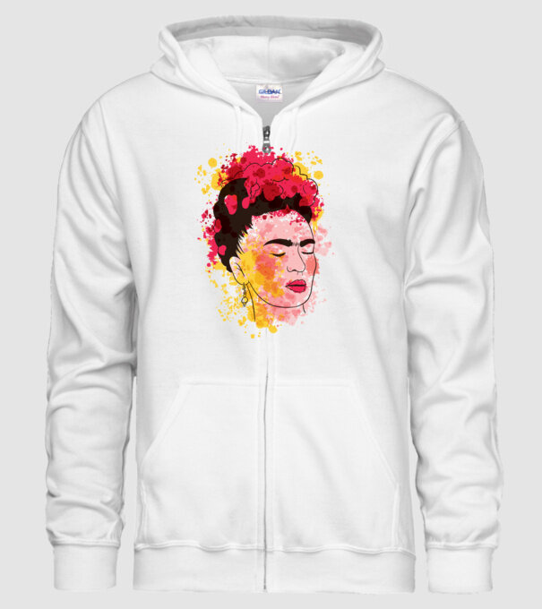 Frida Kahlo model alb pe tricou