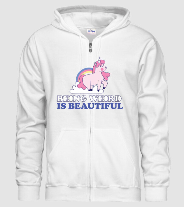 A fi ciudat este minunat Unicorn model alb pe tricou