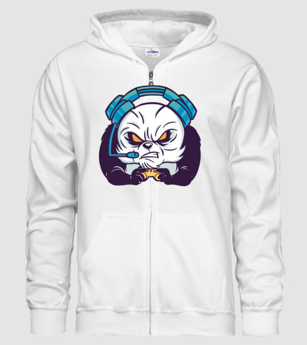 Gamer Panda model alb pe tricou