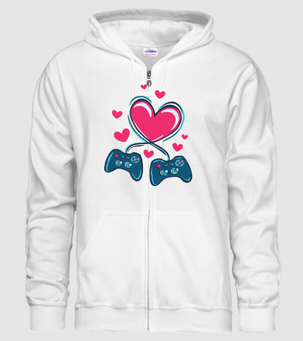 Dragoste Gamer model alb pe tricou