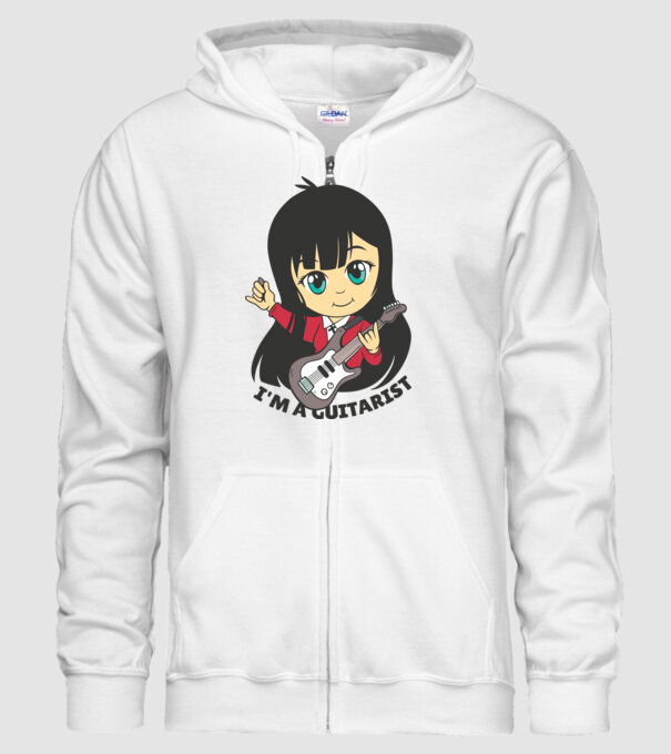 Sunt chitarist fată model alb pe tricou