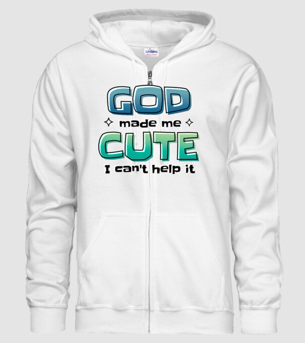 God made me cute model alb pe tricou