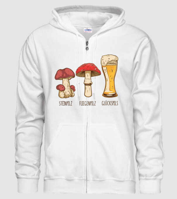 Soiuri de ciuperci model alb pe tricou
