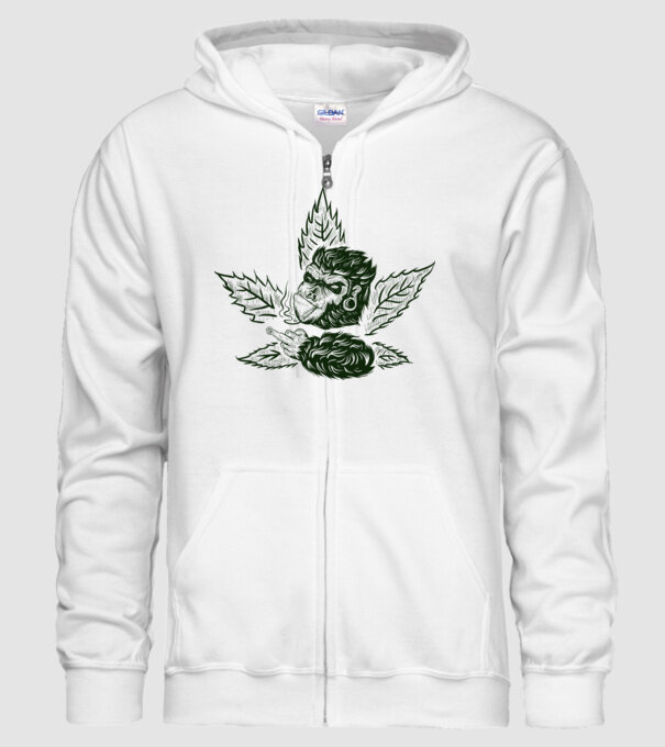 GORILĂ cannabis model alb pe tricou