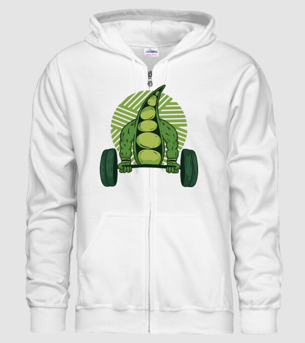 Mazăre musculoasă model alb pe tricou