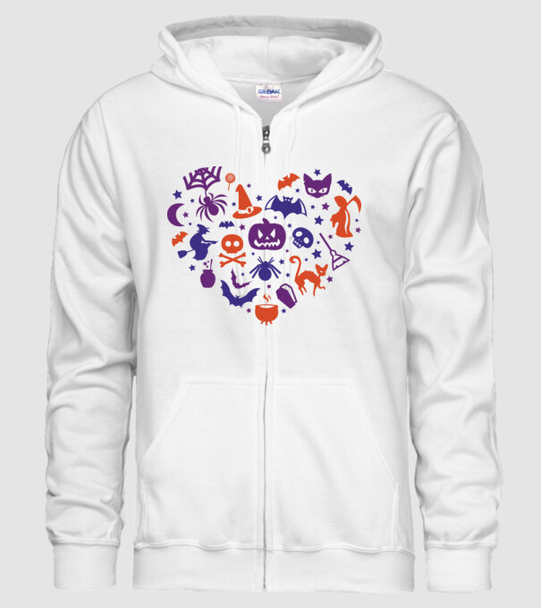 Inimă Halloween model alb pe tricou