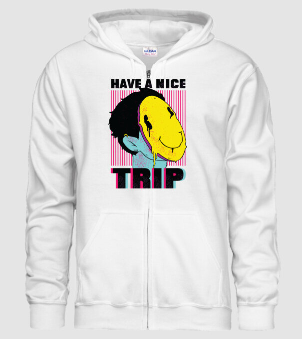 Have a nice Trip model alb pe tricou