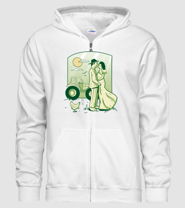 Gazda se căsătorește model alb pe tricou