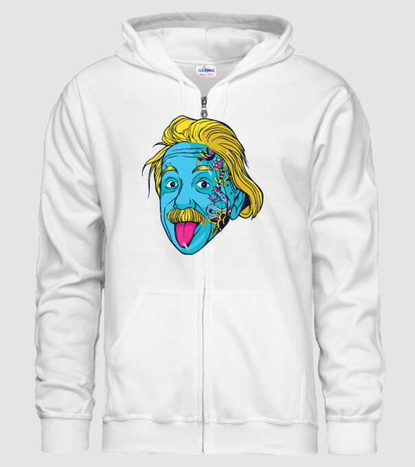 Hippy Albert Einstein model alb pe tricou
