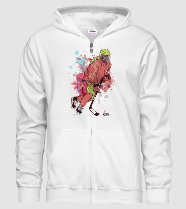 Fată hocheistă model alb pe tricou