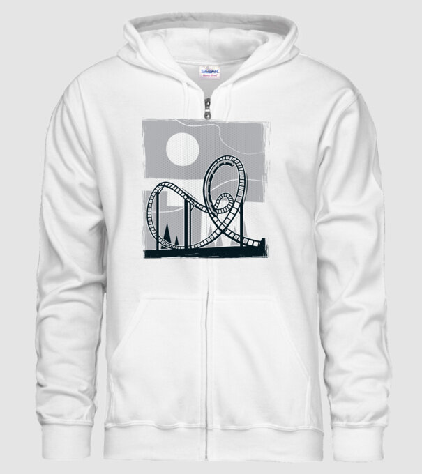 Roller coaster model alb pe tricou