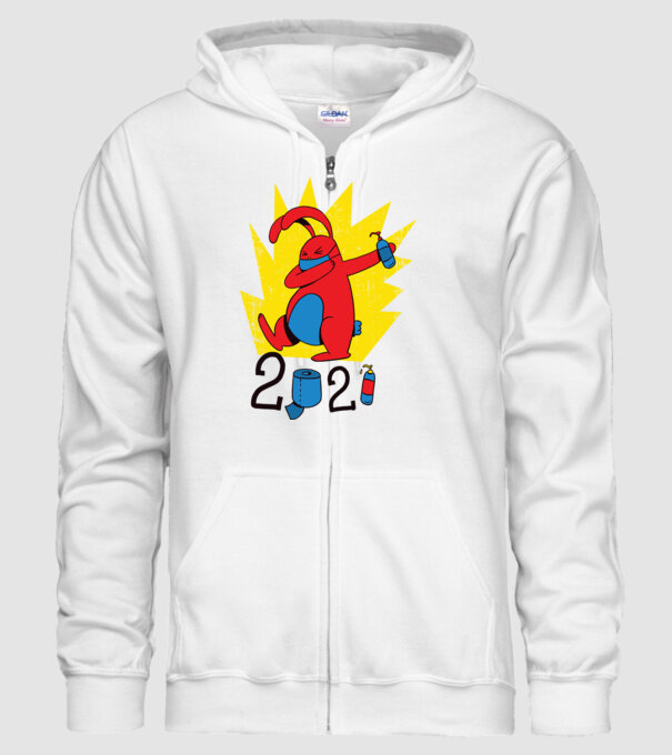 Paște 2021 - Iepuraș cu mască model alb pe tricou