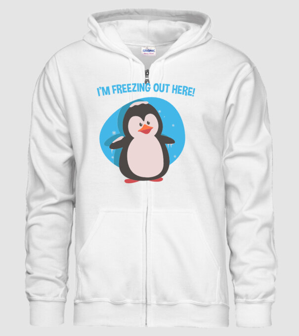 'I''m freezing out here' model alb pe tricou