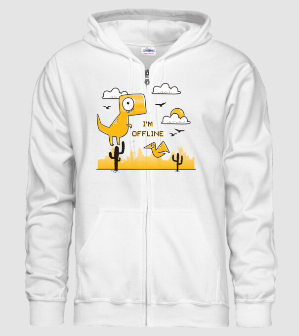 'I''m Offline tricou amuzant' model alb pe tricou