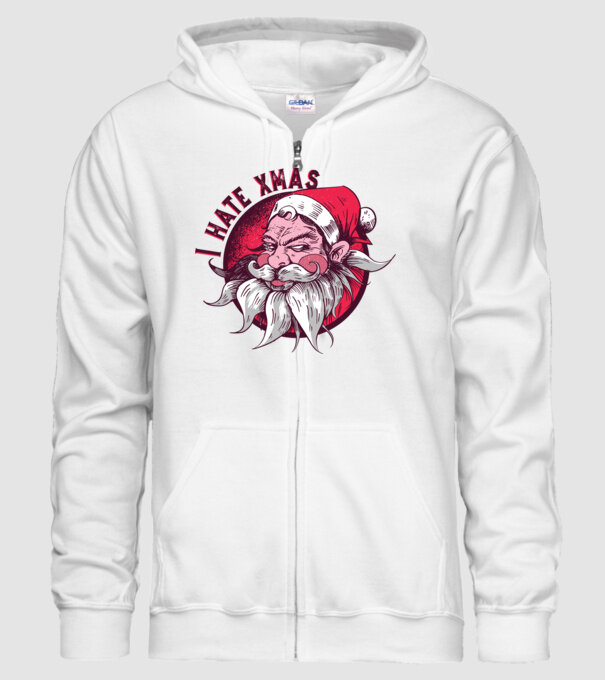 I Hate Xmas model alb pe tricou