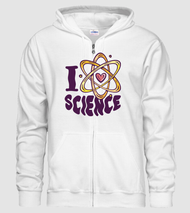 I Love Science știință model alb pe tricou