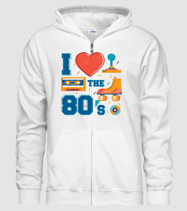 'I love the 80s - Iubesc anii ''80' model alb pe tricou