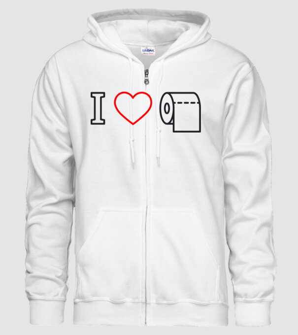 I love hârtie igienică model alb pe tricou