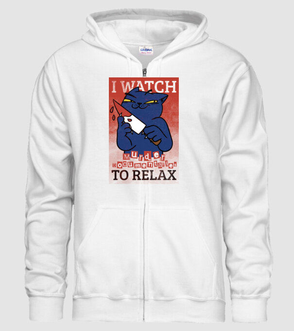 I Watch Murder Docusmentaries to Relax Cu pisică model alb pe tricou