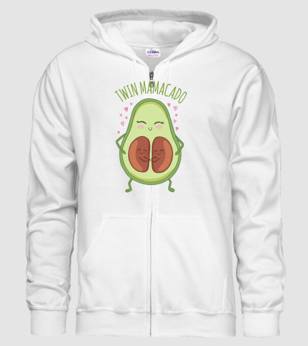 Gemeni Mamacado model alb pe tricou