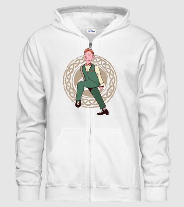 Bărbat Dansator irlandez model alb pe tricou