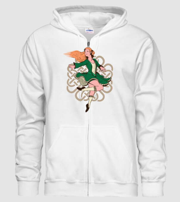 Femeile Dansatoare irlandeză model alb pe tricou