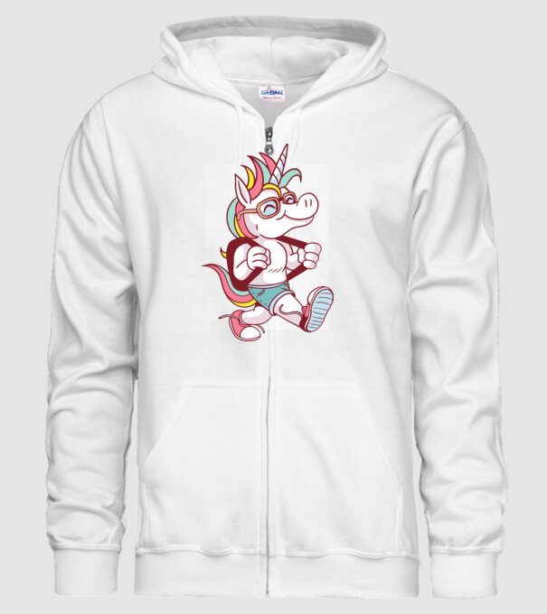 Unicorn școlar model alb pe tricou