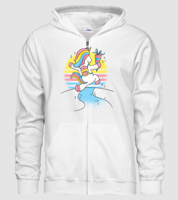 Unicorn școlar model alb pe tricou