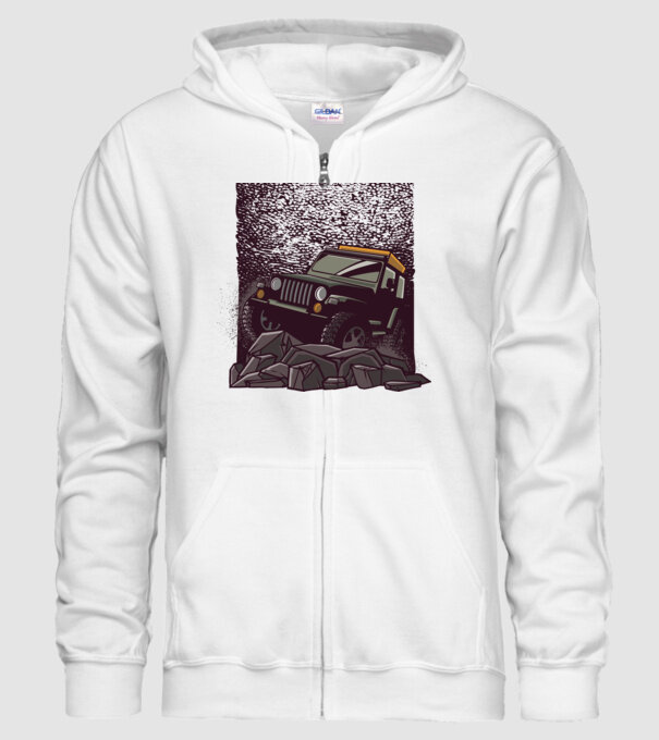 Jeep Offroad model alb pe tricou