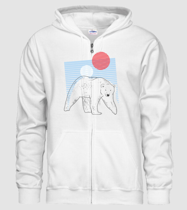 Urs polar model alb pe tricou