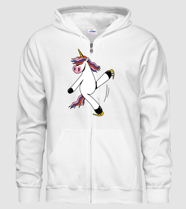 Unicorn cu Patine model alb pe tricou
