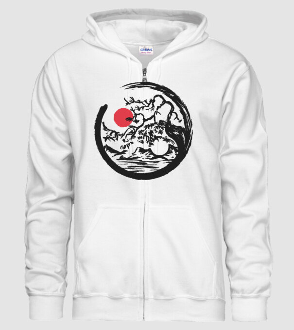 Yin-Yang Bonsai model alb pe tricou